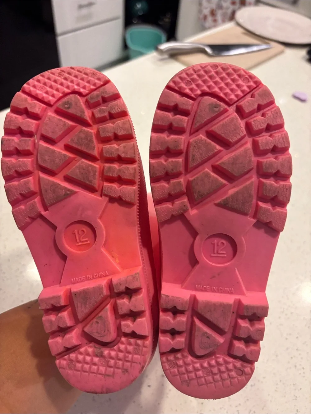 Kids Pink Rain Boots with Pull Handles